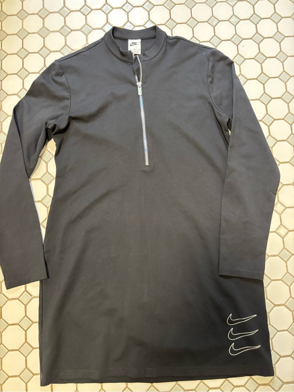 Nike Black Quarter-Zip Pullover with Swoosh Details